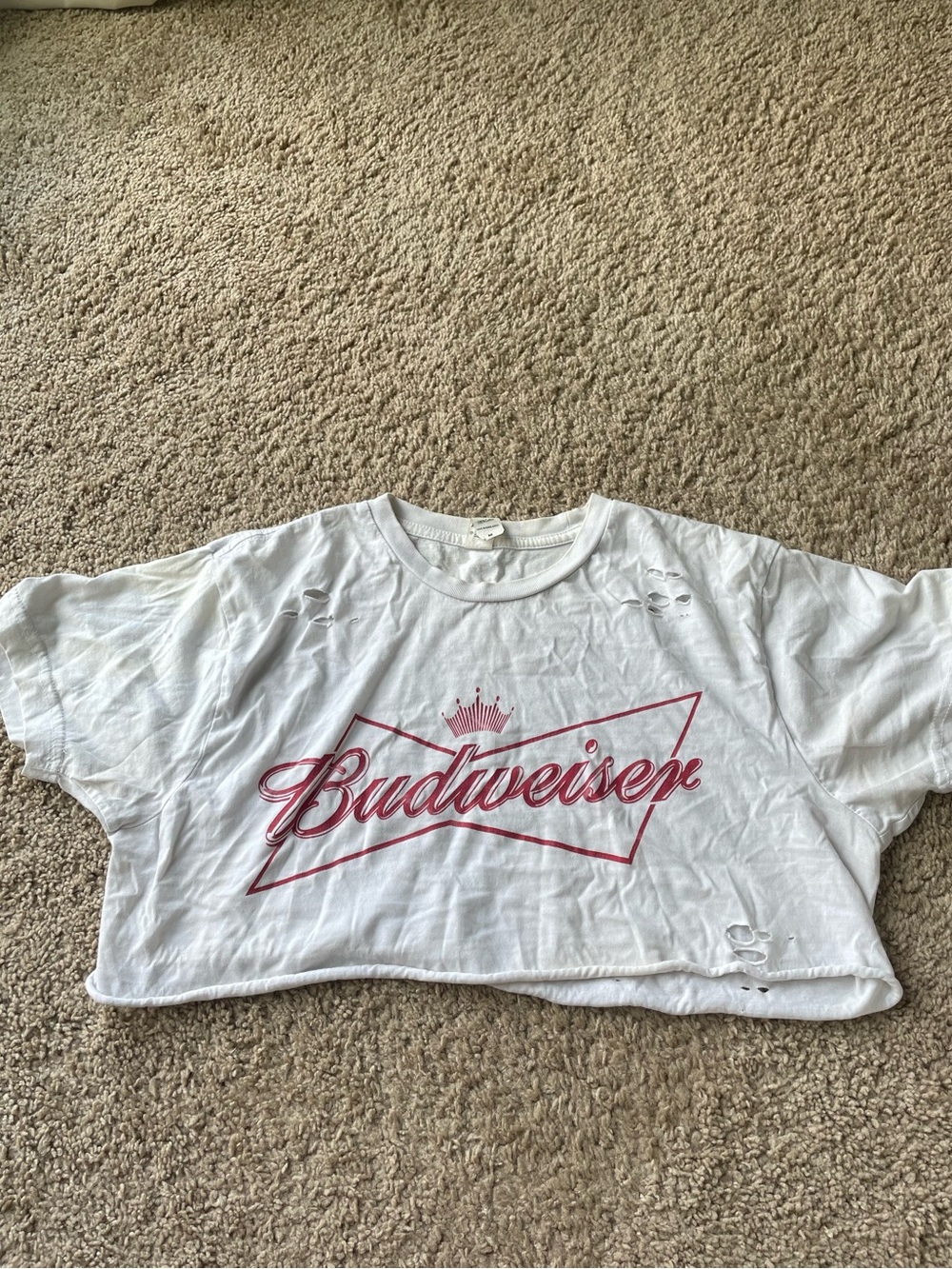 Budweiser Distressed Crop T-shirt
